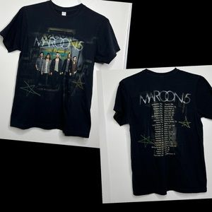 Maroon 5 Double Side Band Tee Unisex but Measure like Men’s Small Cities on Back